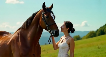 Emotionale Verbindung zwischen Mensch und Pferd durch Anna Netrebko (Sopran, 52 Jahre)